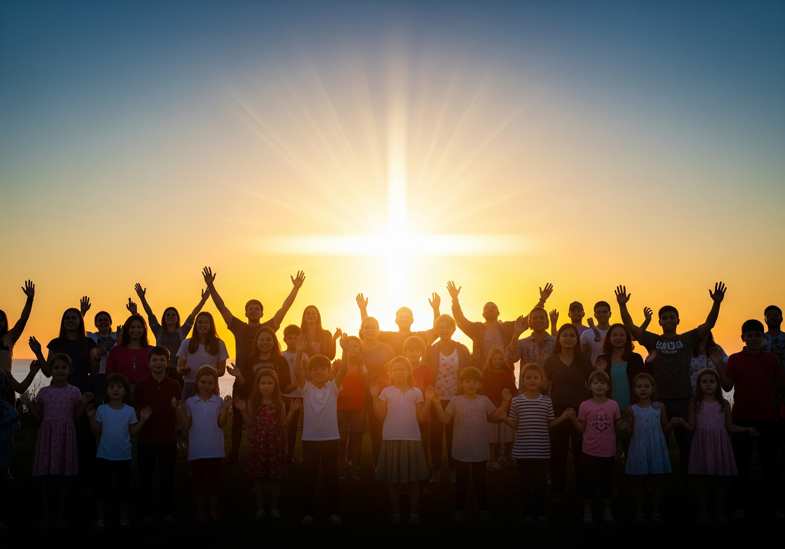 A large group photo of the community